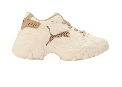 PUMA Pulsar Wedge Monogram Sneakers in Pristine/Prairie Tan