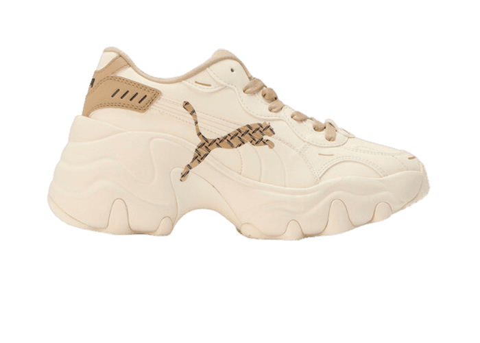PUMA Pulsar Wedge Monogram Sneakers in Pristine/Prairie Tan