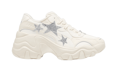 PUMA Pulsar Wedge Star Sneakers in Frosted Ivory/Silver