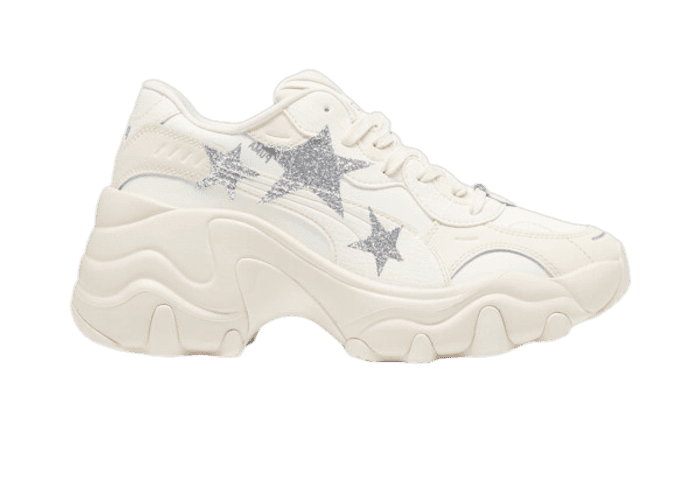 PUMA Pulsar Wedge Star Sneakers in Frosted Ivory/Silver