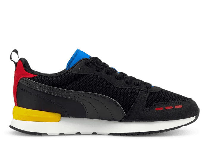 PUMA R78 Sneakers in Black/High Risk Red