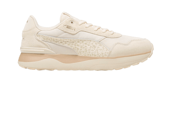 PUMA R78 Voyage Animal Fever Sneakers in Alpine Snow/Desert Dust