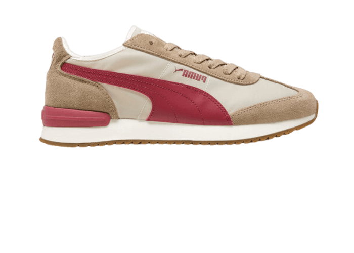 PUMA R78 Wind Nylon Sneakers in Desert Dust/Intense Red/Oak Branch
