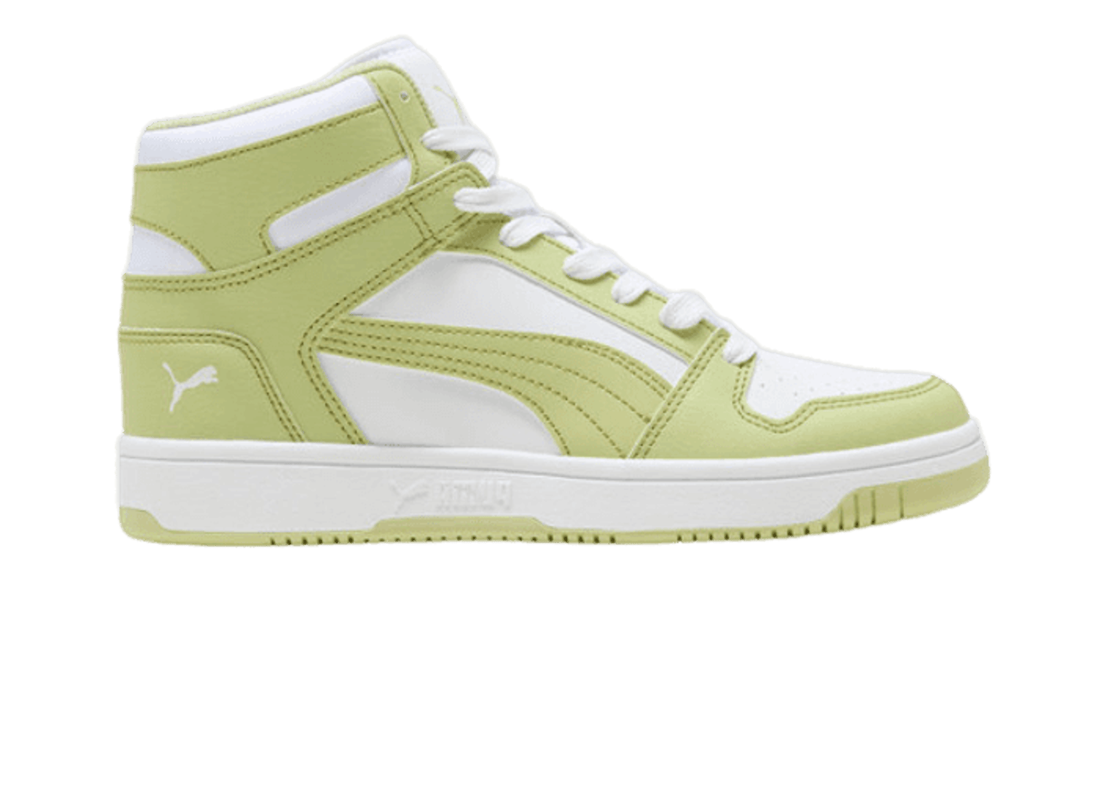PUMA Rebound LayUP SL Sneakers in White/Pistachio Green/Calming Green