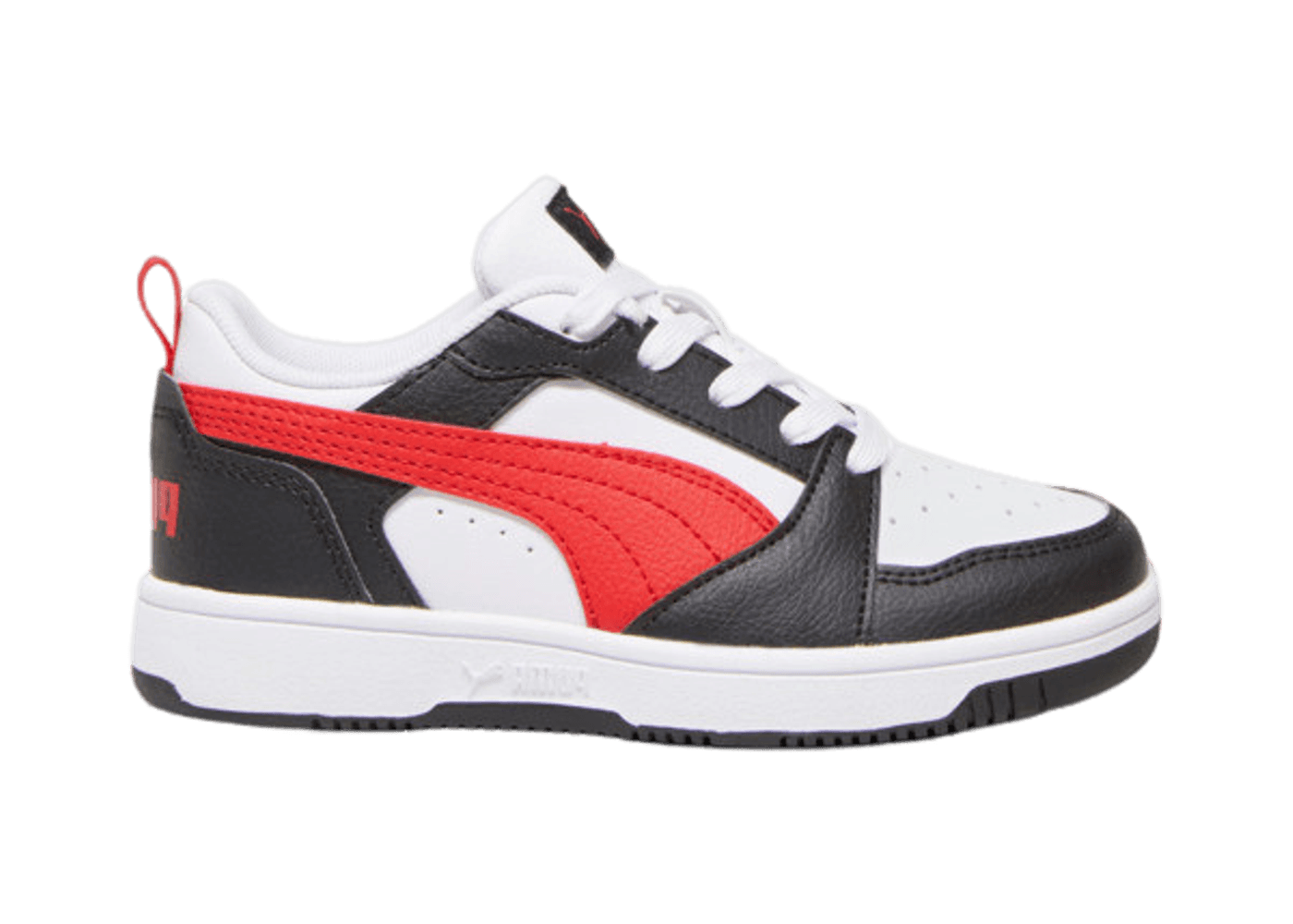 PUMA Rebound V6 Lo Sneakers in White/For All Time Red/Black (PS)