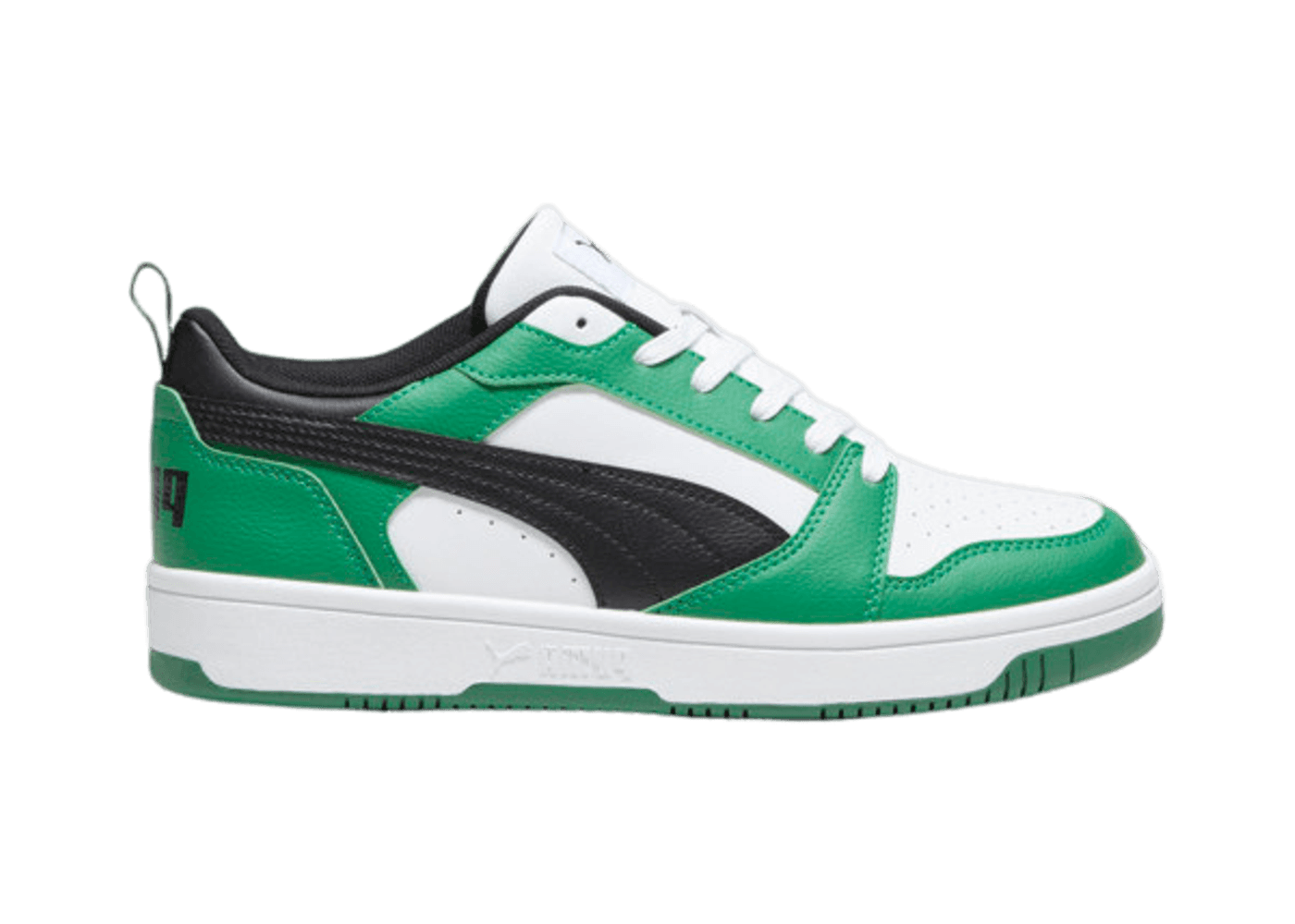 PUMA Rebound V6 Low Sneakers in White/Black/Archive Green