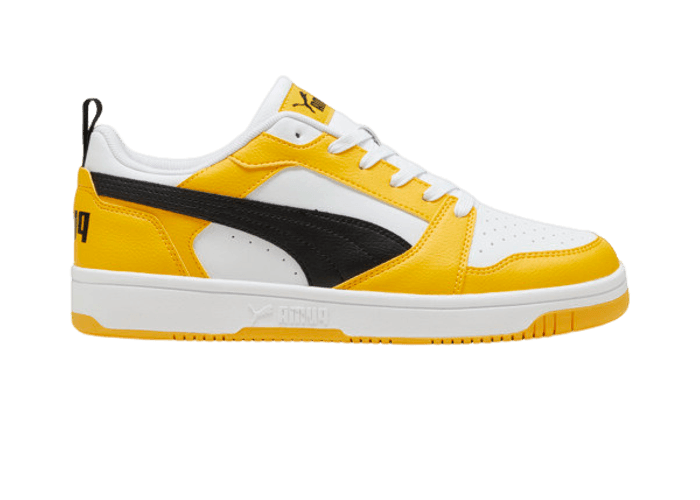 PUMA Rebound V6 Low Sneakers in Yellow Sizzle/Black/White