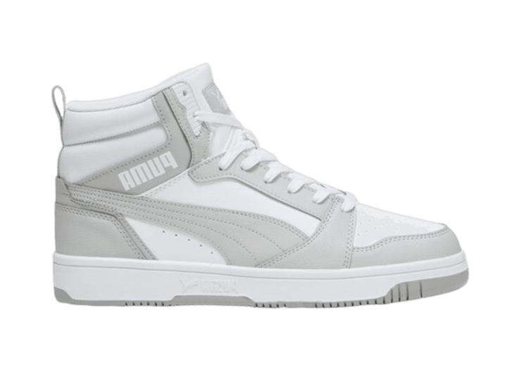 PUMA Rebound V6 Wide Sneakers in White/Ash Grey