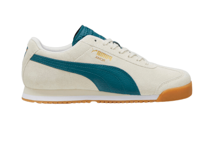 PUMA Roma Suede Sneakers in Alpine Snow/Cold Green/Gum - 398635-02