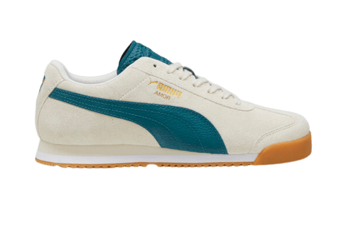 PUMA Roma Suede Sneakers in Alpine Snow/Cold Green/Gum - 398635-02