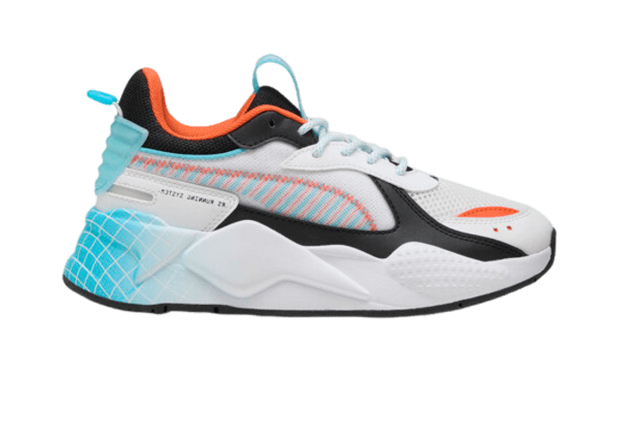 PUMA RS-X Artificial Friends Sneakers in White/Bright Aqua (GS)