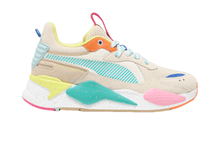 PUMA RS-X Suede Multi Sneakers in Alpine Snow/Prairie Tan/Rickie