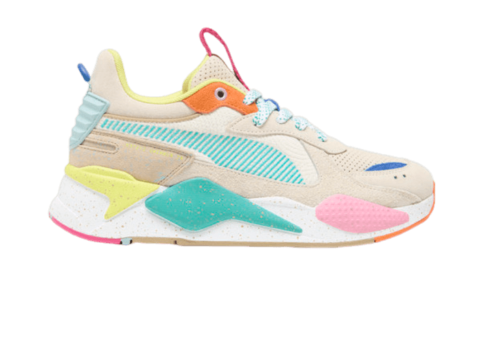 PUMA RS-X Suede Multi Sneakers in Alpine Snow/Prairie Tan/Rickie
