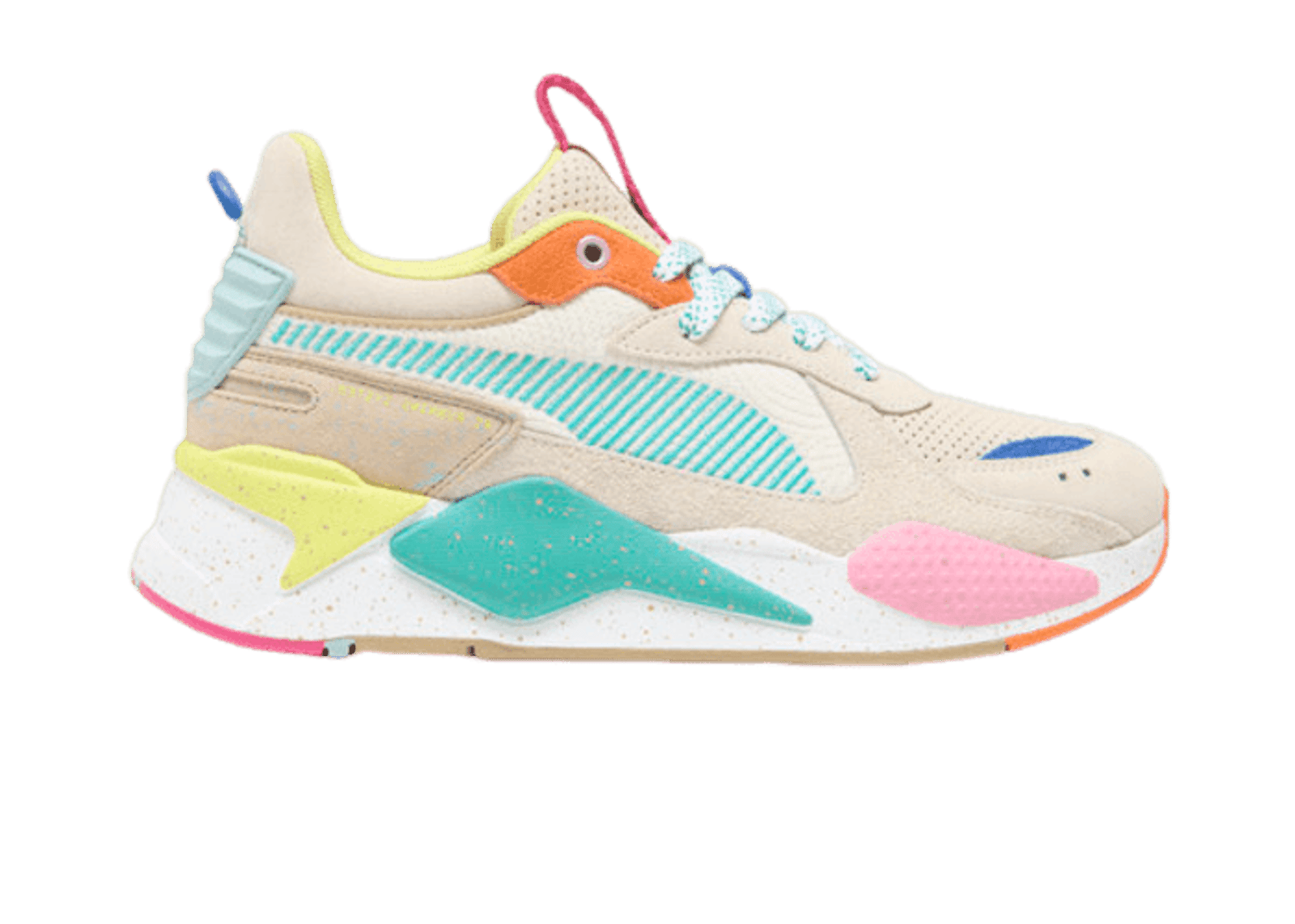 PUMA RS-X Suede Multi Sneakers in Alpine Snow/Prairie Tan/Rickie Orange