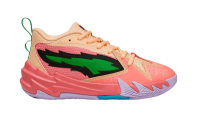 PUMA Scoot Zeros Georgia Peach Basketball in Passionfruit/Green/Peach Fizz (GS)