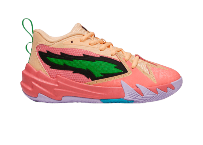 PUMA Scoot Zeros Georgia Peach Basketball in Passionfruit/Green/Peach Fizz (GS)