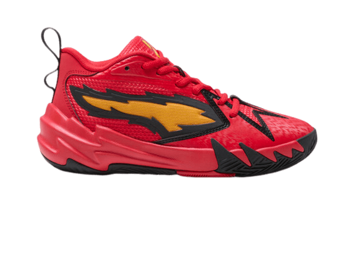 PUMA Scoot Zeros Retro Portland Basketball in For All Time Red/Yellow Sizzle (GS)