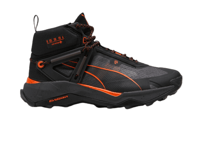 PUMA SEASONS Explore NITROâ¢ Mid GORE-TEX Hiking in Black/Grey Skies/Flame Flicker