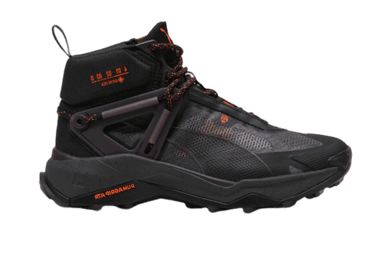 PUMA SEASONS Explore NITROâ¢ Mid GORE-TEX Hiking in Black/Midnight Plum/Flame Flicker