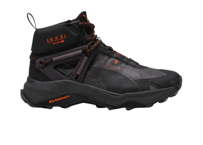 PUMA SEASONS Explore NITROâ¢ Mid GORE-TEX Hiking in Black/Midnight Plum/Flame Flicker