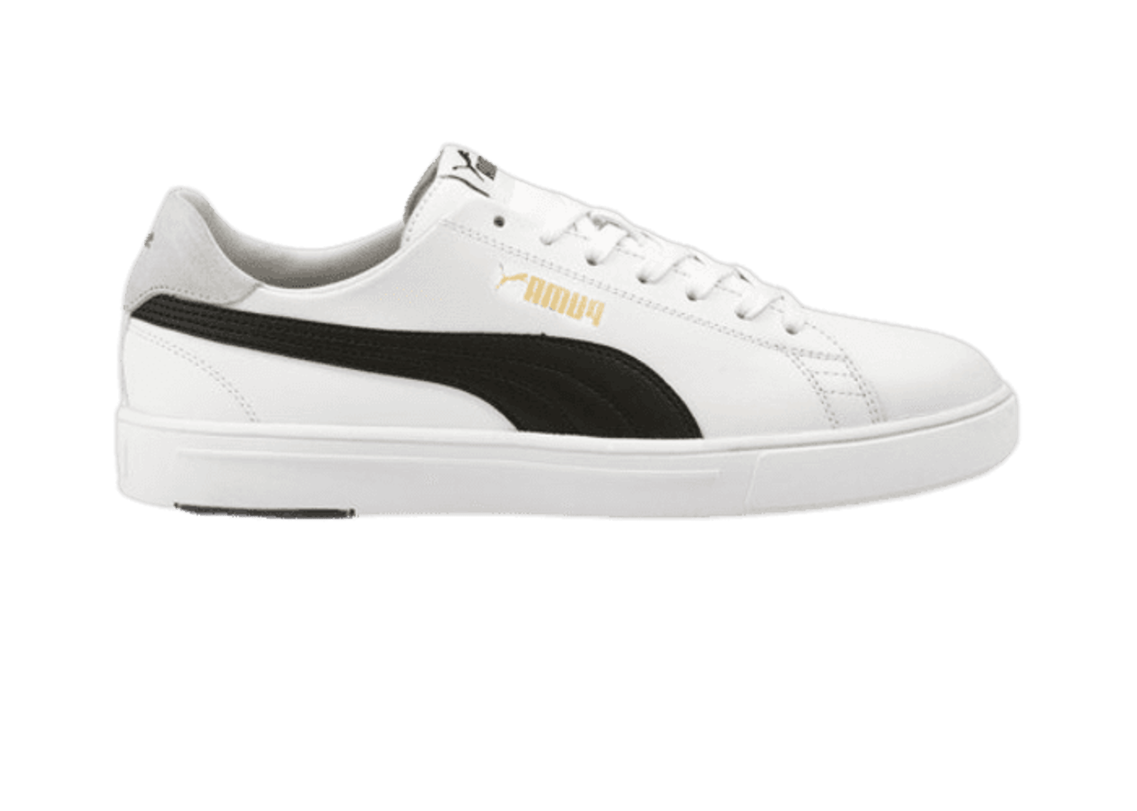 PUMA Serve Pro Lite Sneakers in White/Black/Team Gold