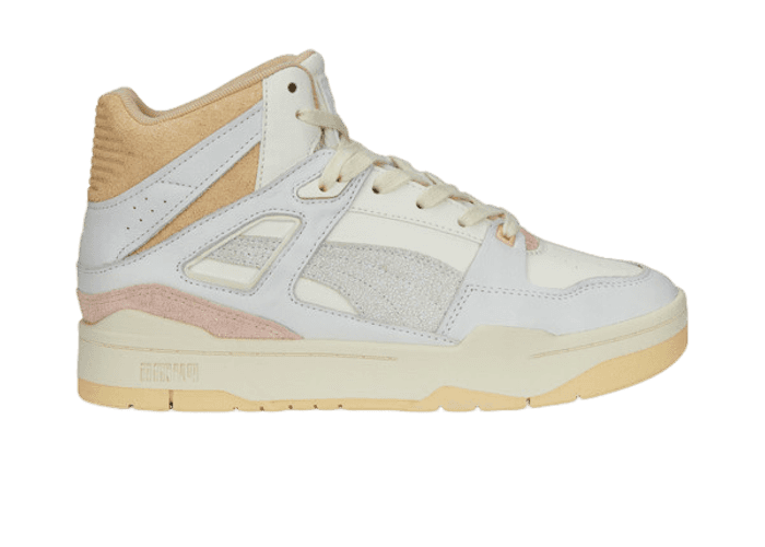 PUMA Slipstream Hi Thrifted Sneakers in White/Warm White/Pristine