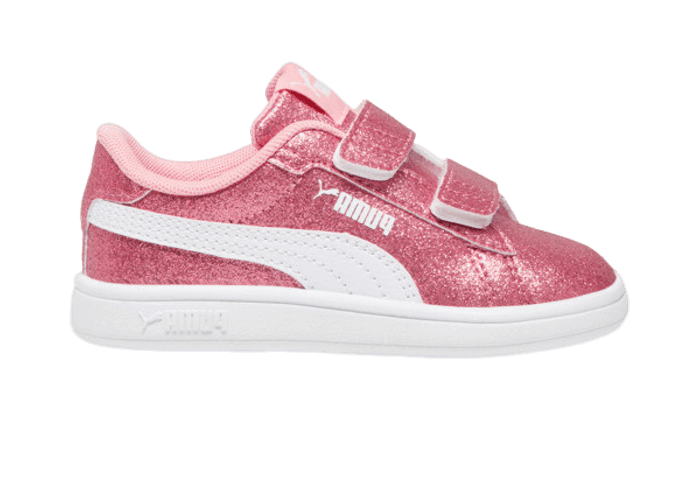 PUMA Smash 3.0 Glitz Glam s' Sneakers in Peach Smoothie/White (TD)