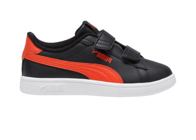 PUMA Smash 3.0 Leather V Sneakers in Black/Redmazing (PS)