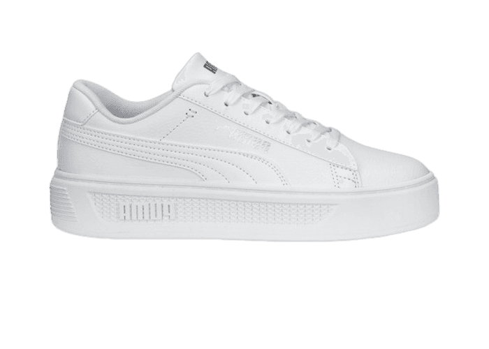 PUMA Smash Platform v3 Sneakers in White/Silver