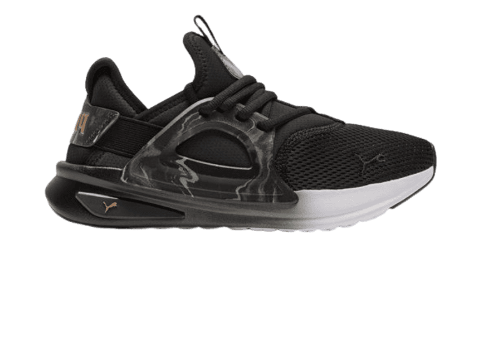 PUMA Softride Enzo Evo Geode Glow Wide Sneakers in Black/Gold