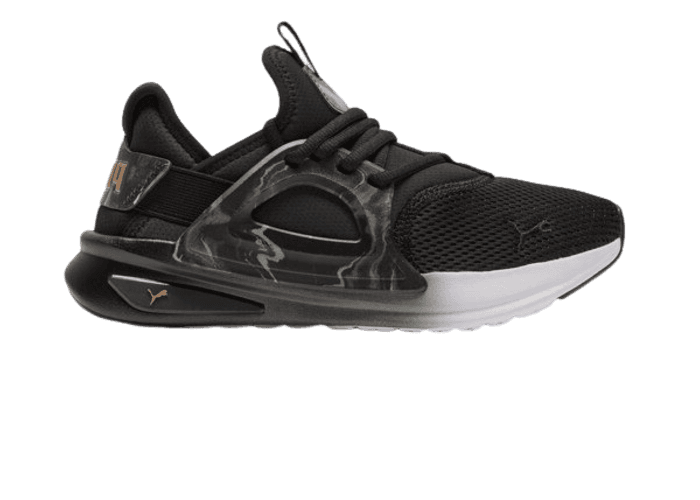 PUMA Softride Enzo Evo Geode Glow Wide Sneakers in Black/Gold