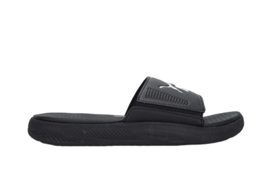 PUMA Softride Slides in Black/White/Black