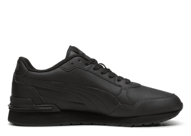 PUMA ST Runner v4 Leather Sneakers in Black/Shadow Grey