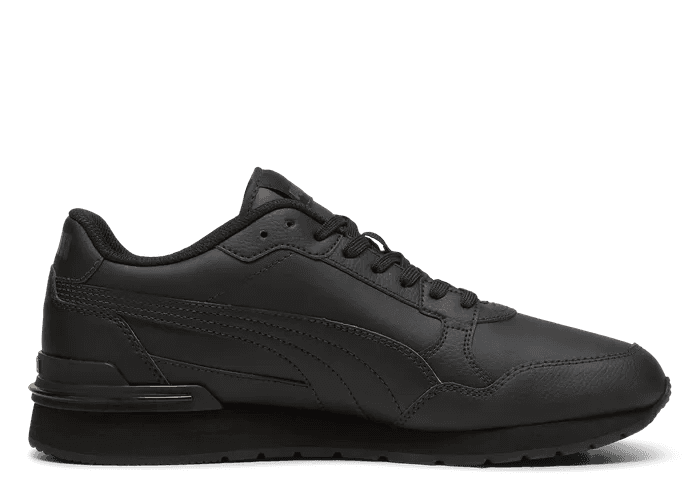 PUMA ST Runner v4 Leather Sneakers in Black/Shadow Grey