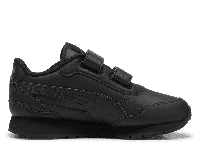 PUMA ST Runner v4 Leather Sneakers in Black/Shadow Grey (PS)