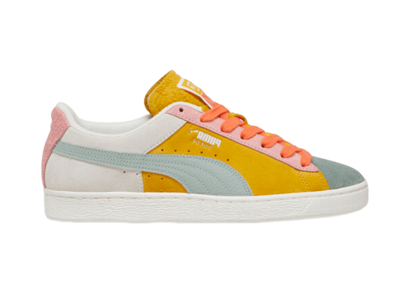 PUMA Suede Icons Of Unity Sneakers in Warm White/Yellow Sizzle