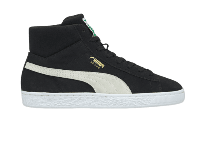 PUMA Suede Mid XXI Sneakers in Black/White/Amazon Green