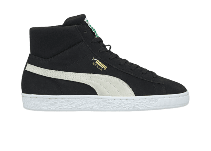 PUMA Suede Mid XXI Sneakers in Black/White/Amazon Green