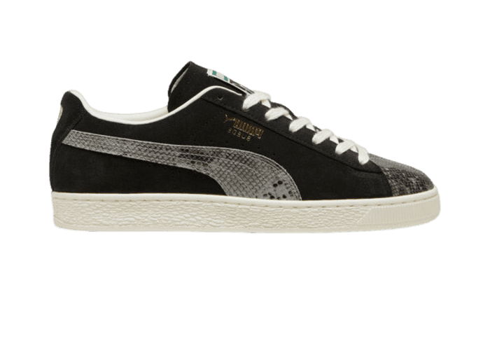 PUMA Suede Split Sneakers in Black/Smokey Grey/Frosted Ivory