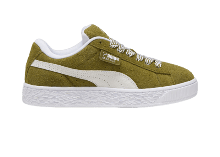 PUMA Suede XL Soft Sneakers in Olive Green/White