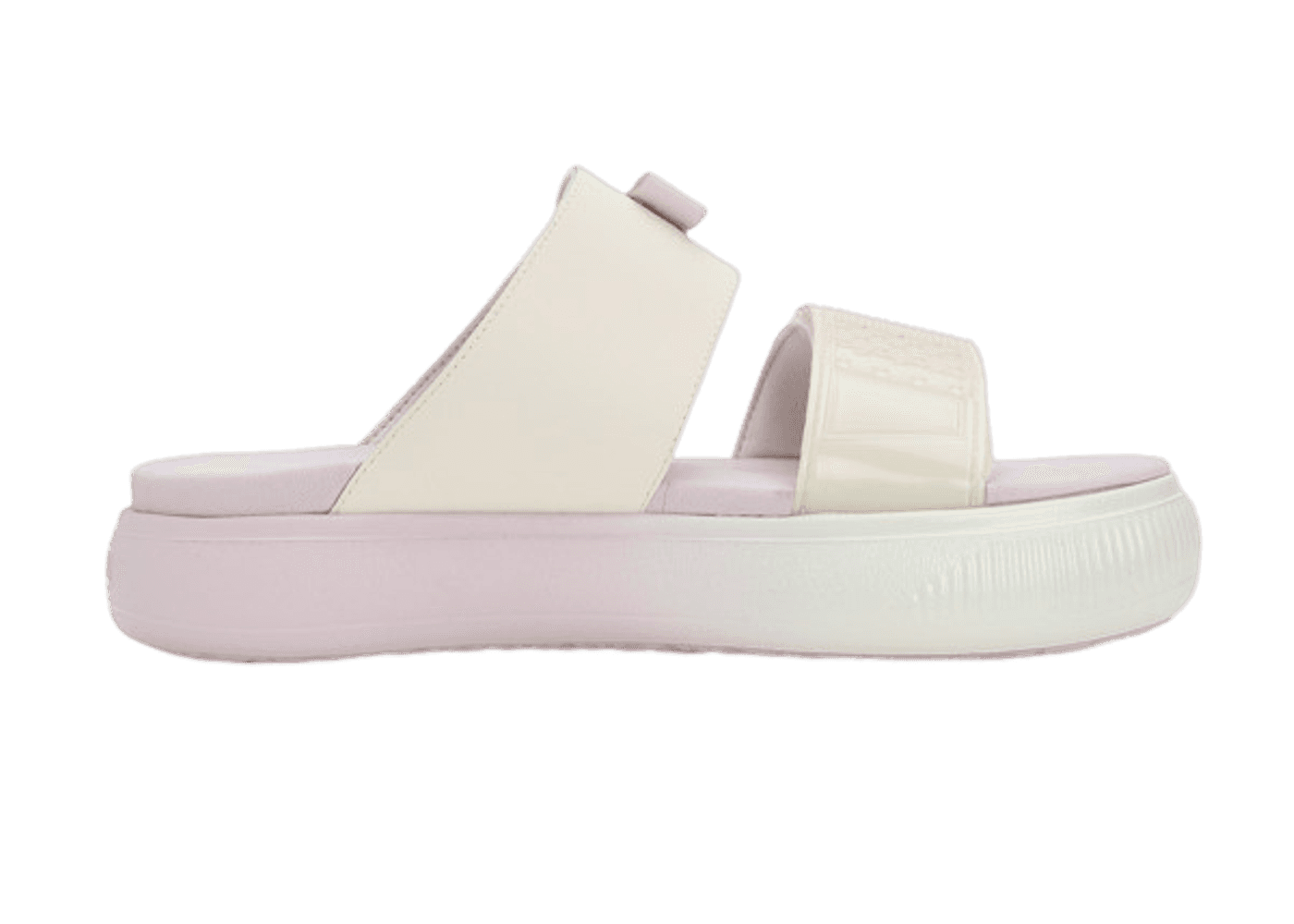 PUMA Summer Camp Suede Mayu Slides in Pristine/Lavender Fog