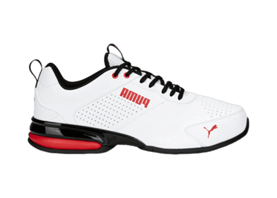 PUMA Tazon Advance Bold Sneakers in White/Black/For All Time Red