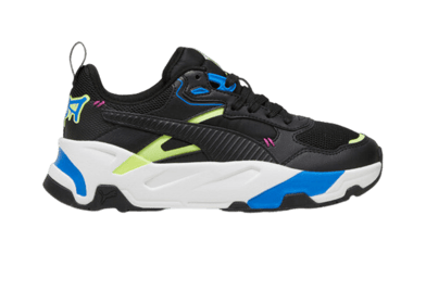 PUMA Trinity Mid 90s Sneakers in Black/Cool Cucumber/Hyperlink Blue (GS)