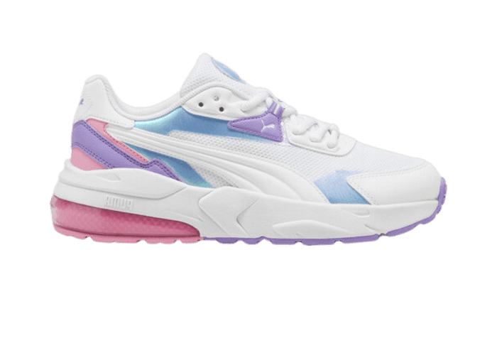 PUMA Vis2k Bouncy Sky Sneakers in White/Lavender Alert (GS