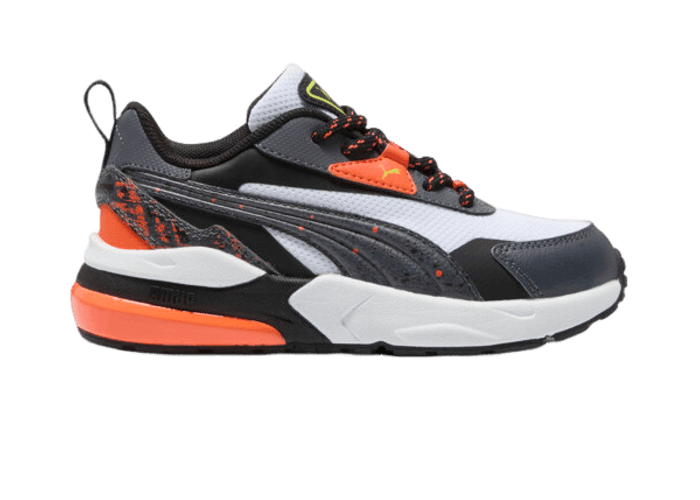 PUMA Vis2k Full Throttle Sneakers in White/Galactic Grey/Lime Smash (PS)