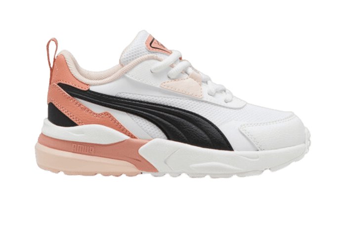 PUMA Vis2k Sneakers in White/Black/Deeva Peach (PS)
