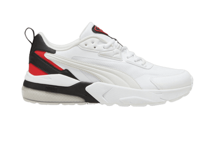 PUMA Vis2K Sneakers in White/Feather Grey/For All Time Red