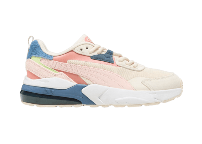 PUMA Vis2k Soft Sneakers in Alpine Snow/Island Pink/Deeva Peach