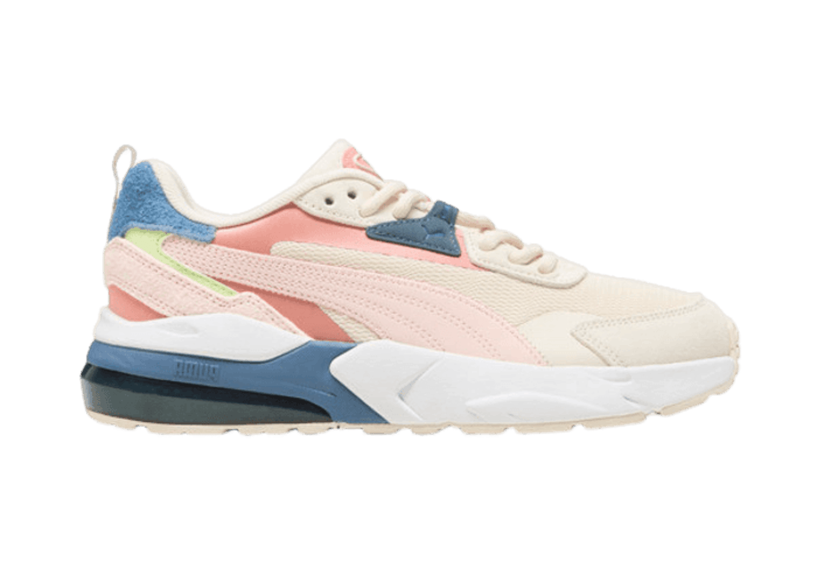 PUMA Vis2k Soft Sneakers in Alpine Snow/Island Pink/Deeva Peach