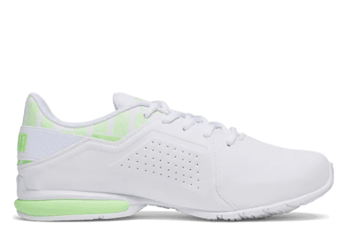 PUMA Viz Runner Repeat Wide in White/Speed Green